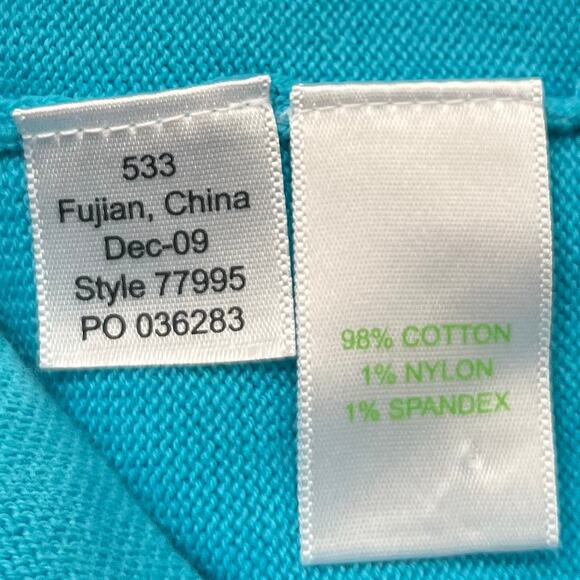 Lilly Pulitzer Turquoise Blue Cardigan Sweater Clear Buttons Girl's Medium - Picture 4 of 6
